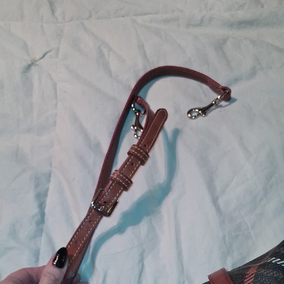 Dooney And Bourke Nwot Plaid Leather Trim Bag - Picture 10 of 13